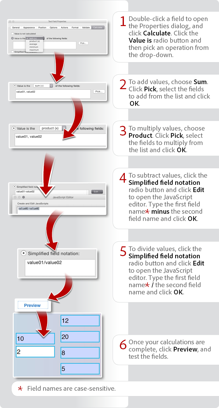 Add basic calculations to PDF forms using Acrobat DC